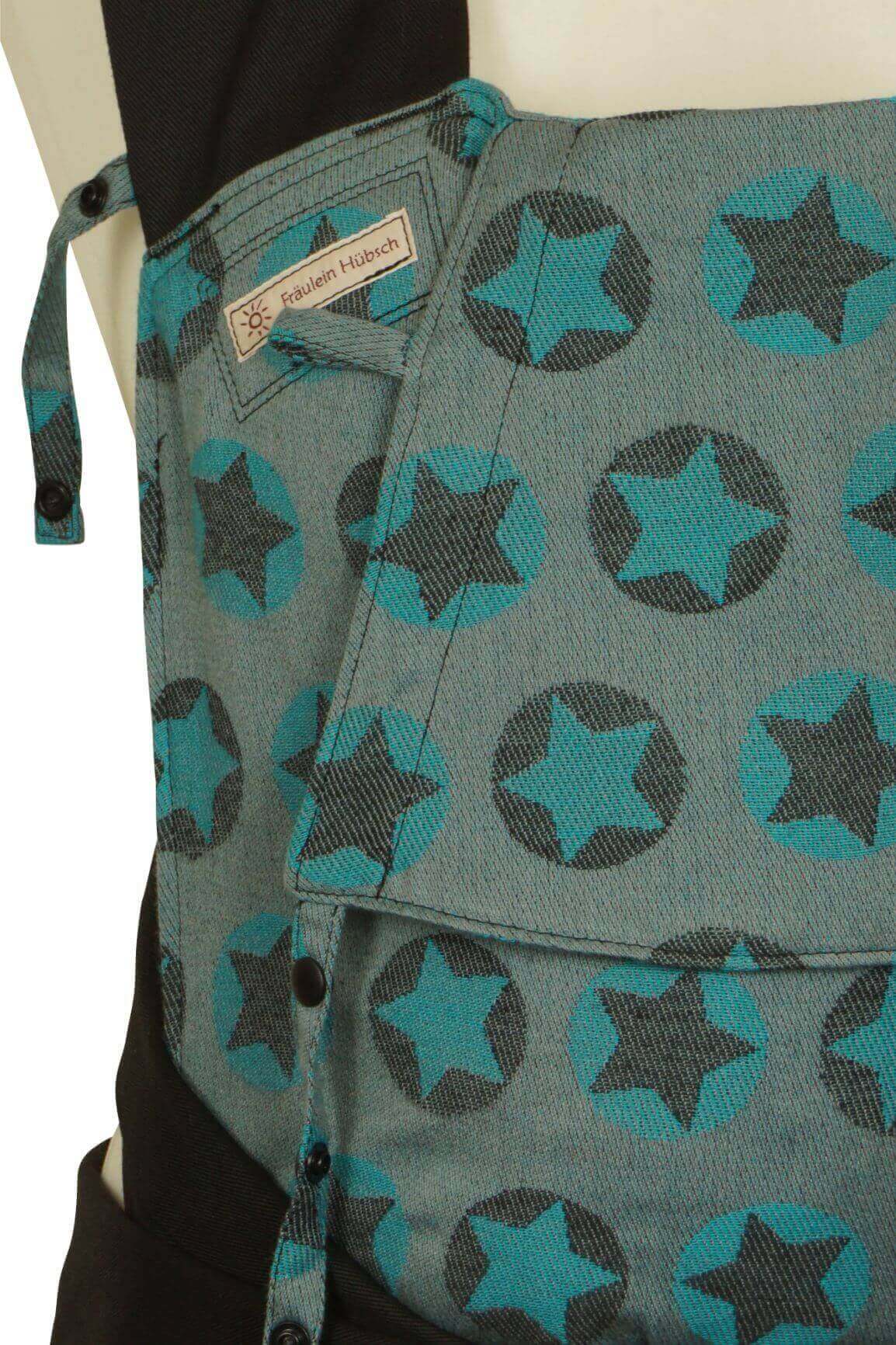 Mei Tai Babysize Stars all Over Türkis Detail