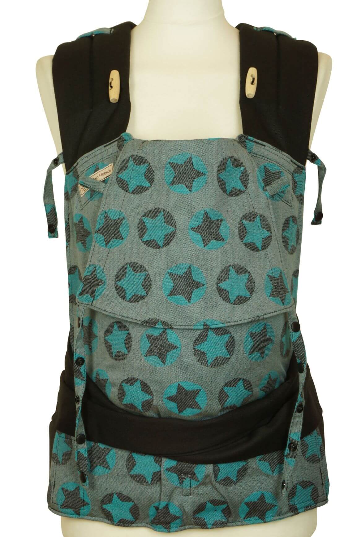 Mei Tai Babysize Stars all Over Türkis Frontal