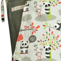 Babytrage Fräulein Hübsch Mei Tai Toddlersize Dunkelgrau mit Pandas Detailfoto Kopfstütze