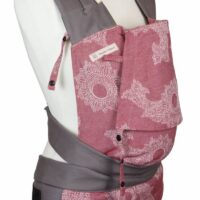 Babytrage Fräulein Hübsch Mei Tai Babysize Weinrot weiß florales Muster