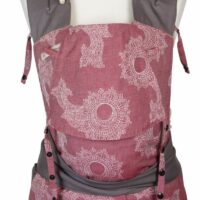 Babytrage Fräulein Hübsch Mei Tai Babysize Weinrot weiß florales Muster