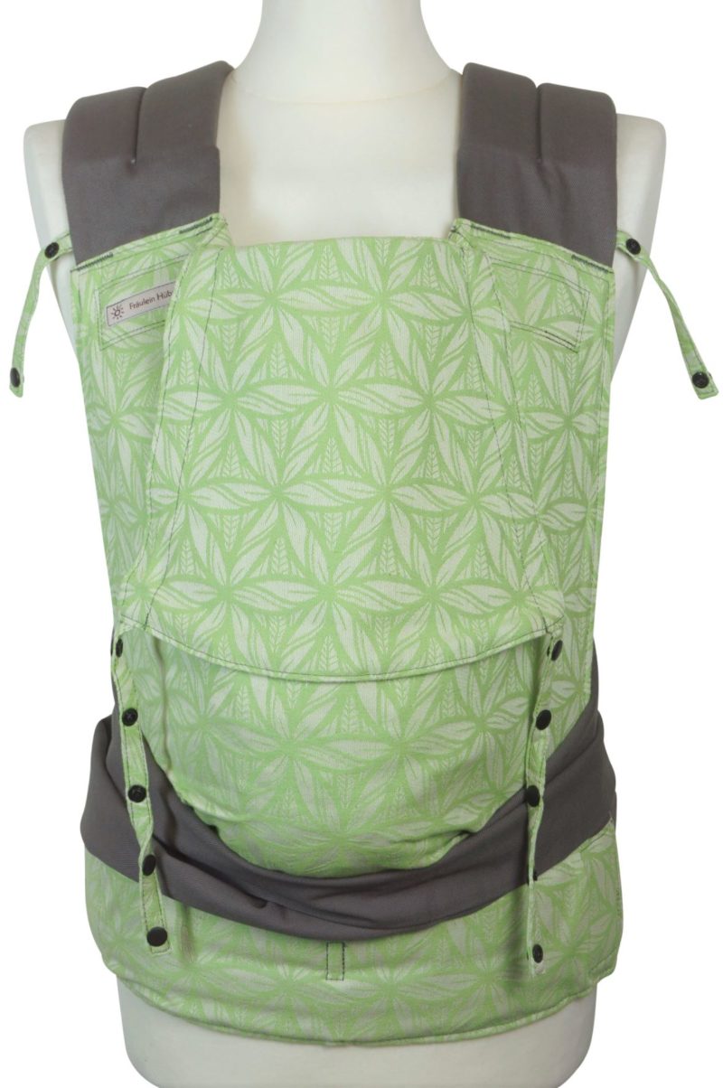 Mei Tai Toddlersize Lorelei Apfelgrun Babytrage Fräulein Hübsch Mei Tai Toddlersize Apfelgrün mit floralem Motiv