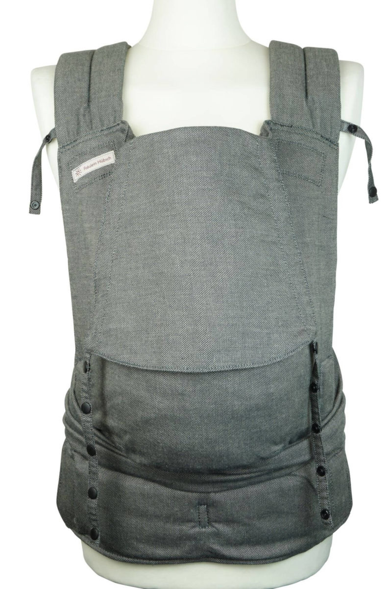 SoftTai Toddlersize Graphite Front Babytrage Fräulein Hübsch Soft Tai Toddlersize einfärbig Dunkelgrau