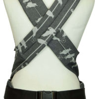Shoulderstraps of Babycarrier SoftTai Babysize in Anthracite with birds on a wire