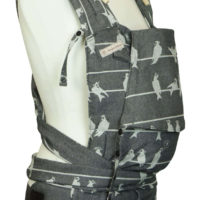 Babycarrier SoftTai Babysize in Anthracite with birds on a wire Sideview