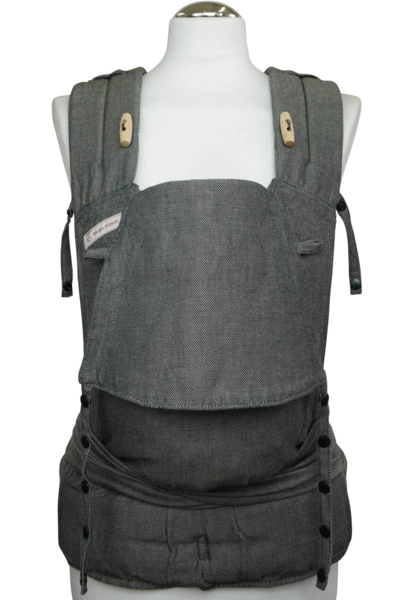 Soft Tai Babysize Graphite Front Babytrage Fräulein Hübsch Soft Tai Babysize einfärbig Dunkelgrau