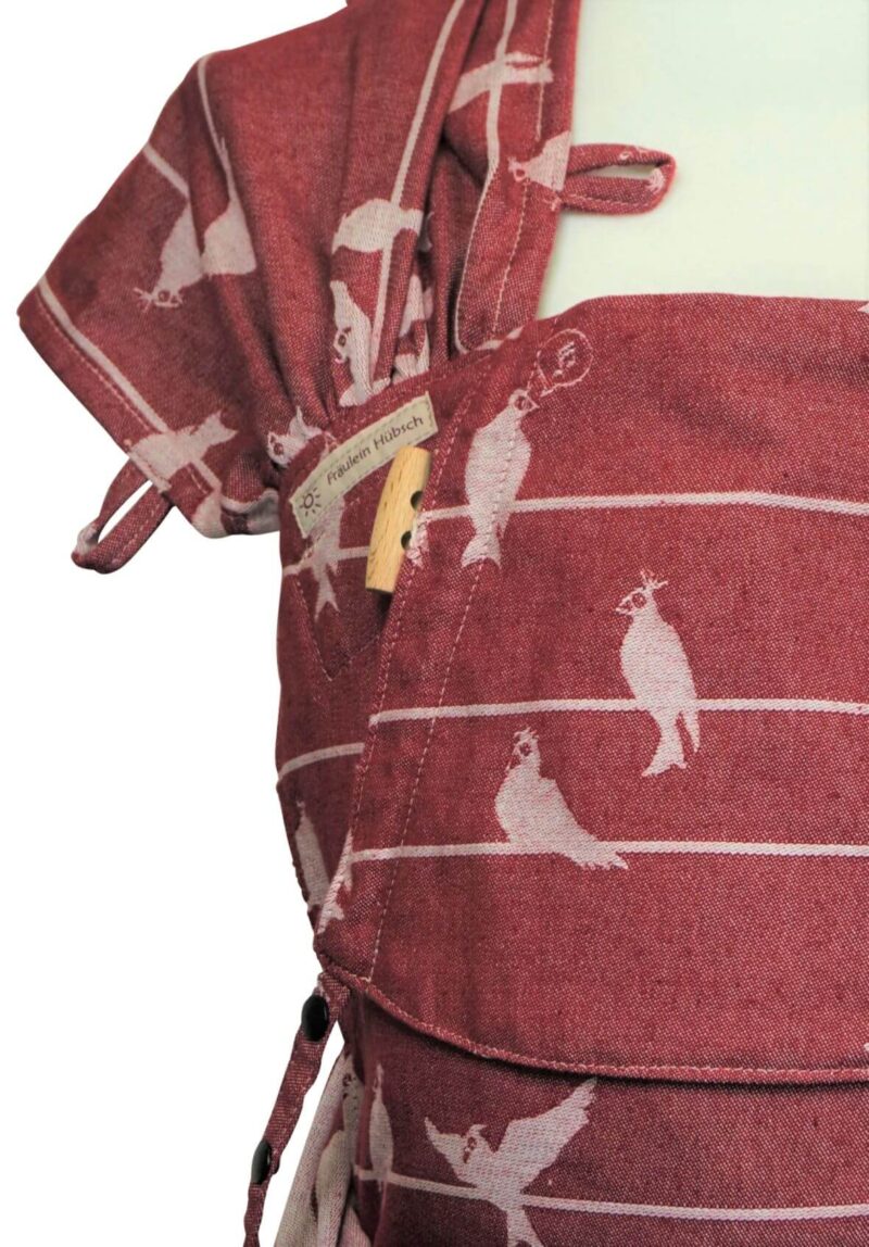 WrapCon Babysize BirdsOnAWire Bordeaux Detailansicht