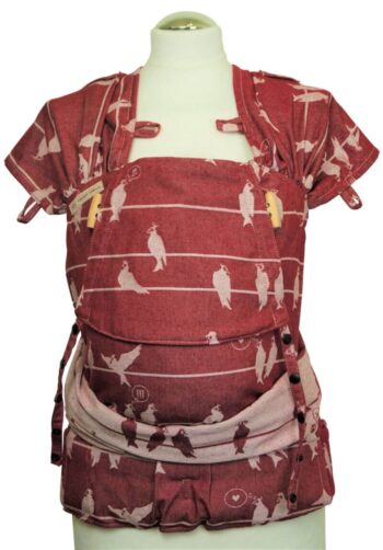 Babycarrier WrapCon Babysize "Birds on a Wire Bordeaux"