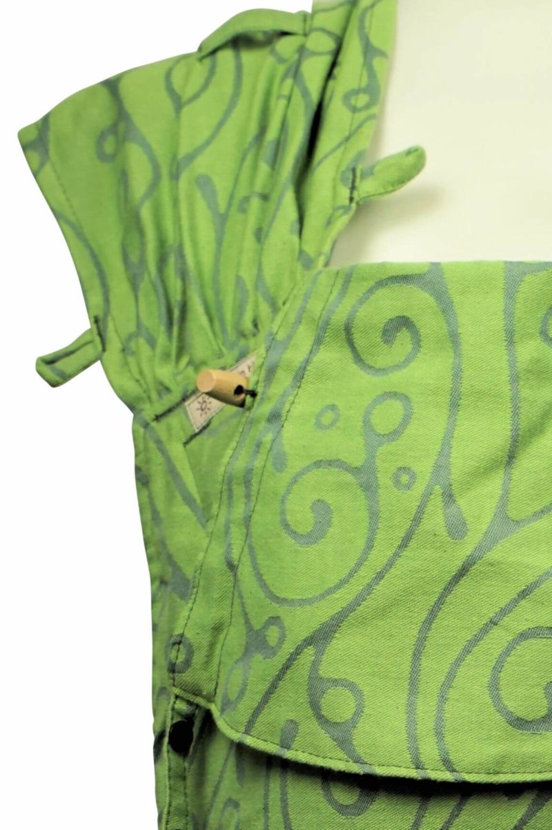 Babytrage WrapCon Babysize Lindgrün Babytrage Fräulein Hübsch WrapCon Babysize Hellgrün mit geschwungenem, grauen Muster