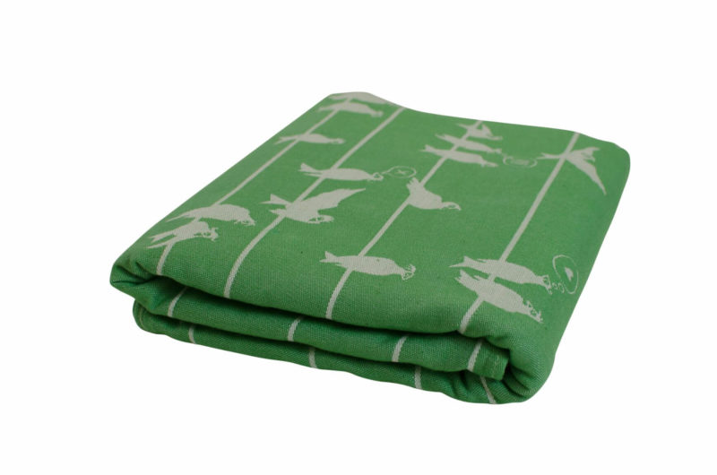 Tragetuch BirdsOnAWire Grün Fräulein Hübsch Tragetuch in Grün und Weiß mit Vögel