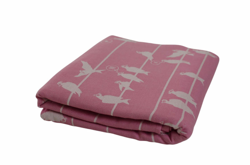 Tragetuch BirdsOnAWire Rosa Fräulein Hübsch Tragetuch in Rosa und Weiß mit Vögel