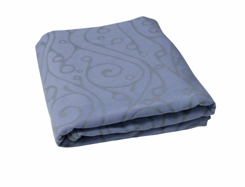 Tragetuch in Hellgrau und Eisblau mit Muster