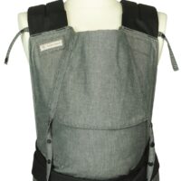 Babycarrier Mei Tai Toddlersize in Grey with black shoulderstraps