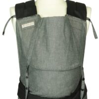 Babycarrier Mei Tai Toddlersize in Grey with black shoulderstraps
