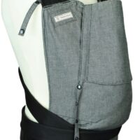 Babycarrier Mei Tai Toddlersize in Grey with black shoulderstraps