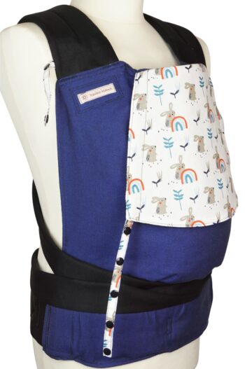 Babycarrier Mei Tai Toddlersize in Blue with Rainbows and Rabbits