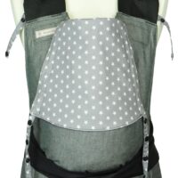 Babycarrier Mei Tai Toddlersize Grey white Stars Front