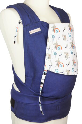 Babycarrier Softi Tai Toddlersize in Blue with Rainbows and Rabbits