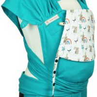 Babycarrier WrapCon Babysize in tourquise with Rainbows and Rabbits