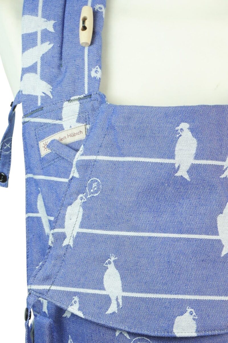 Baby Carrier Fräulein Hübsch SoftTai Babysize blue with white birds