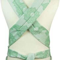 Babytrage Fräulein Hübsch Soft Tai Babysize Grün und Weiß mit floralen Muster Rücckansicht